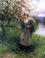 Apple Blüten in der Normandie Landfrau Daniel Ridgway Knight